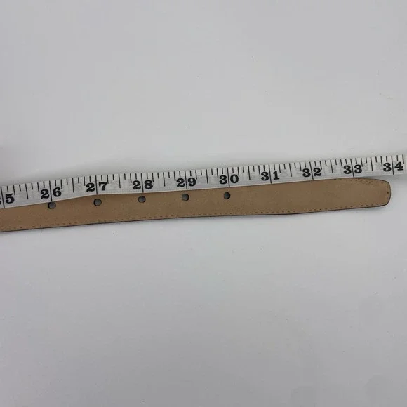 Fossil 90s Western Belt Brown Croc Leather Embossed  2-Tone Buckle Size Small - Picture 12 of 14